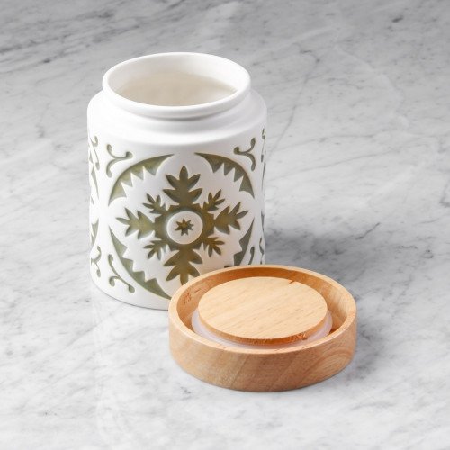 Snowflakes Green Food Jar 4