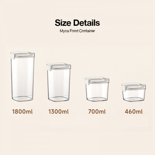 Myca Transparent Food Container White 4