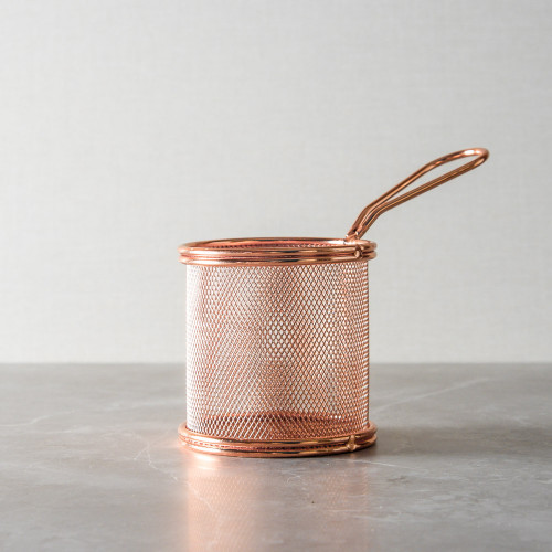CHIPS BASKETS ROSEGOLD ROUND 8.7cm 2