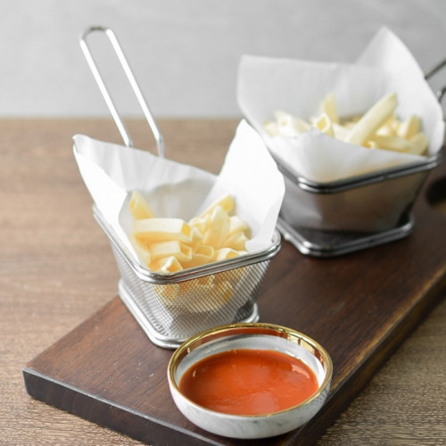 CHIPS BASKETS SILVER 10.5cm x 8.7cm 4