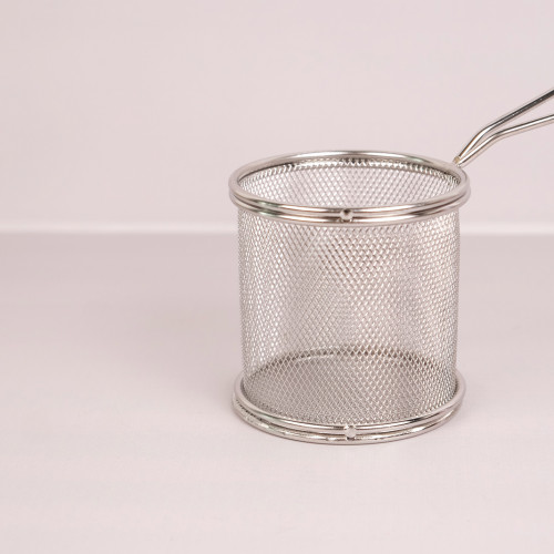 CHIPS BASKETS SILVER ROUND 10cm 2