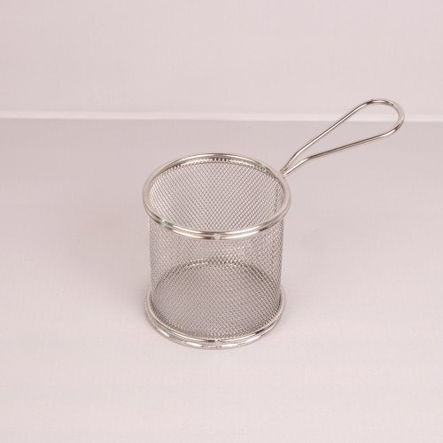 CHIPS BASKETS SILVER ROUND 8.7cm 3