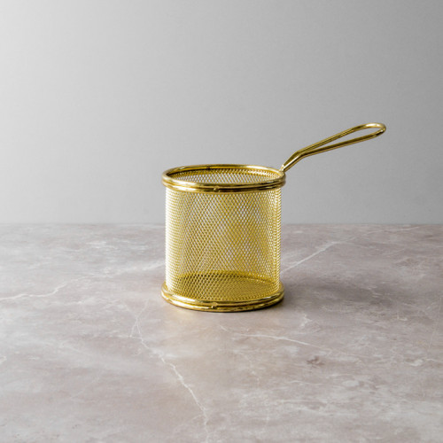 CHIPS BASKETS YELLOW GOLD ROUND 8.7cm