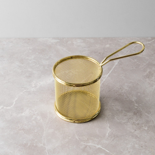 CHIPS BASKETS YELLOW GOLD ROUND 8.7cm 3