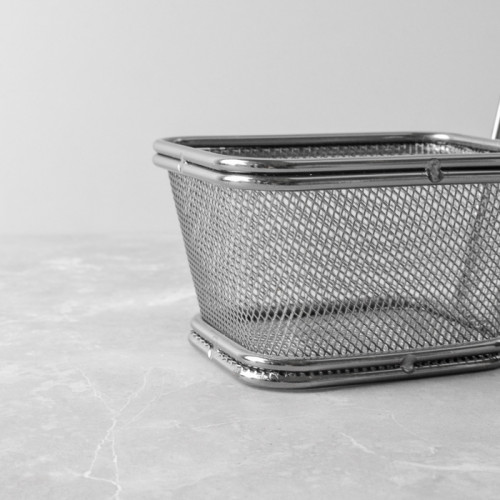 CHIPS BASKETS METALLIC GREY 10.5cm x 8.7cm 3