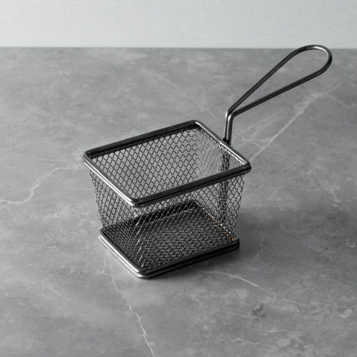 CHIPS BASKETS GREY METALLIC 12.2cm x 9.7cm