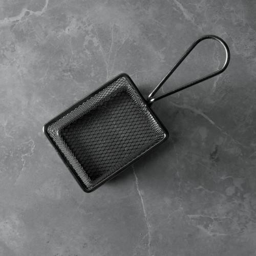 CHIPS BASKETS GREY METALLIC 12.2cm x 9.7cm 2