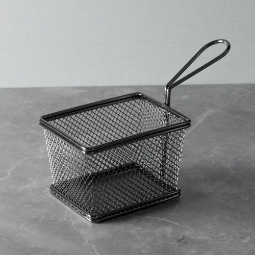 CHIPS BASKETS GREY METALLIC 9.7cm x 7.5cm