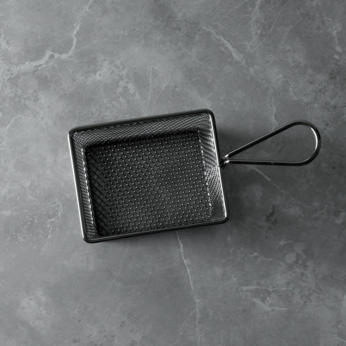 CHIPS BASKETS GREY METALLIC 9.7cm x 7.5cm 4