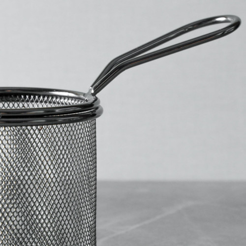 CHIPS BASKETS METALLIC GREY ROUND 8.7cm 5