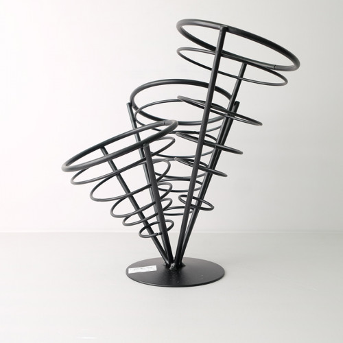 Three-Sides Chips Baskets Black 3 x 13cm