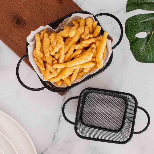 Chips Baskets Grey Metallic 11.5cm x 9cm 4