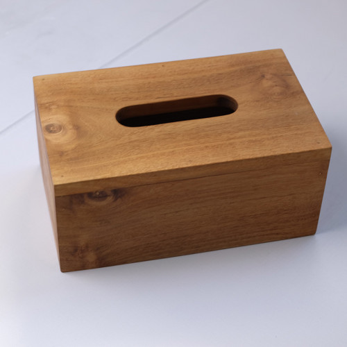 Wooden Jati Tissue Container 24.5x15x11cm