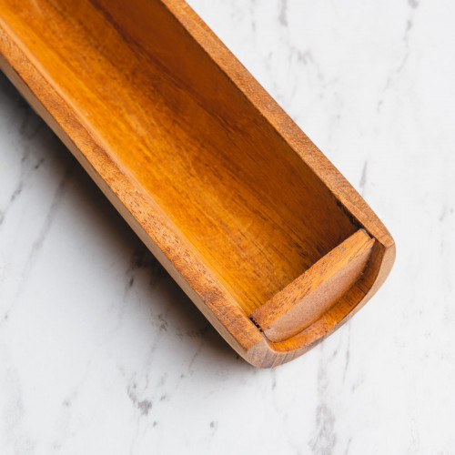 Mahoni Wooden Half Circular Bamboo dish 22,5cm x 5cm x 3,5cm 2