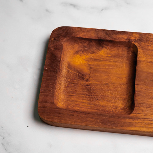 Teak Wooden Coaster Rectangular 12 x 16cm 2