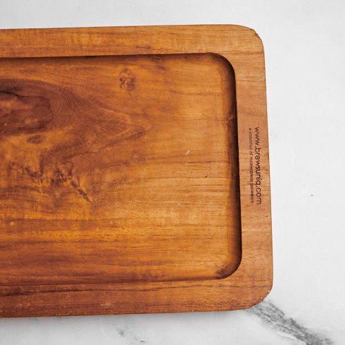 Teak Wooden Serving Plate Rectangular 17 x 25cm 3
