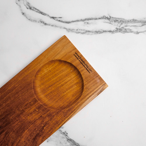 Teak Wooden Coffee Tray 25.7cm x 12cm 2