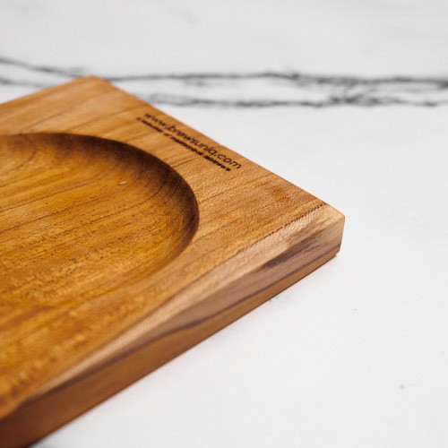 Teak Wooden Coffee Tray 25.7cm x 12cm 3