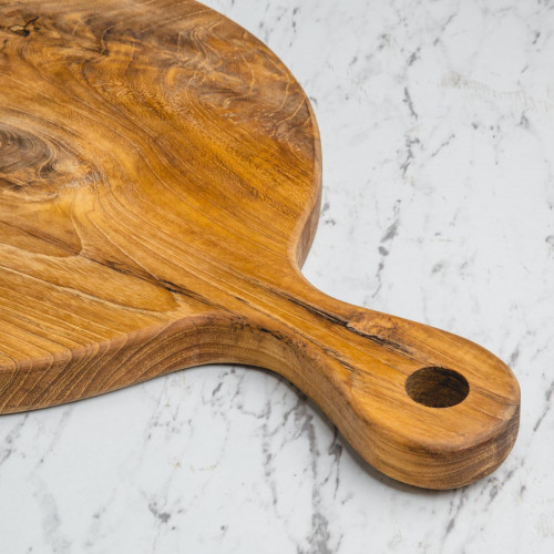 Teak Wooden Pizza Tray Round 25cm 3