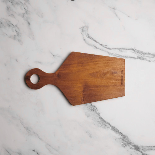 Teak Wooden Serving Board W Handle 30 x 16.5cm