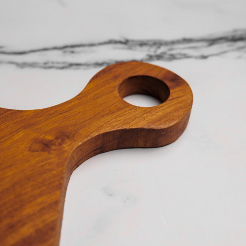 Teak Wooden Serving Board W Handle 30 x 16.5cm 3