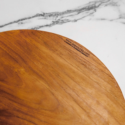 Teak Wooden Oval Serving Board 28 x 25.6cm 2