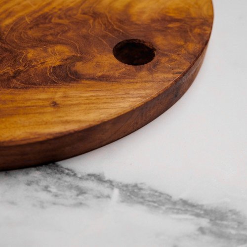 Teak Wooden Oval Serving Board 28 x 25.6cm 4