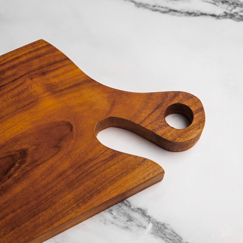 Teak Wooden Serving Board W Handle 40.5 x 16.2cm 2
