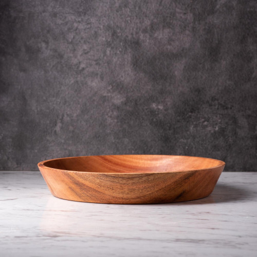 Mahogany Wooden Serving Plate Round 24.5cm