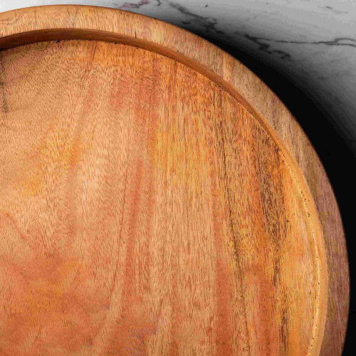 Mahogany Wooden High-Rim Plate 24cm 3
