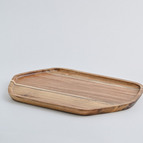 Teak Hexagon Serving Tray 26.5cm x 18.5cm
