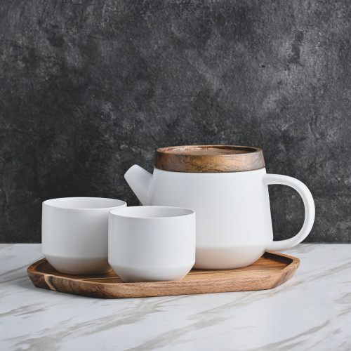 Teak Hexagon Serving Tray 26.5cm x 18.5cm 4