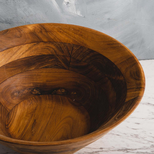 Teak Large Wooden Bowl 34cm 2