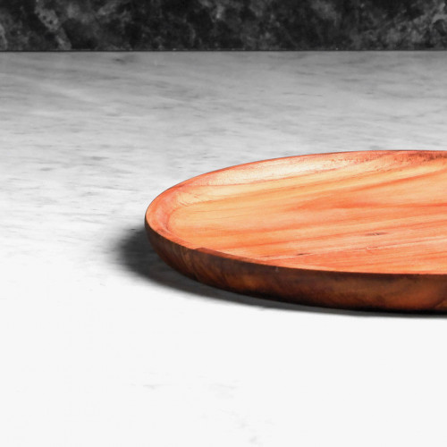 Teak Flat Round Dinner Plate 24cm 3
