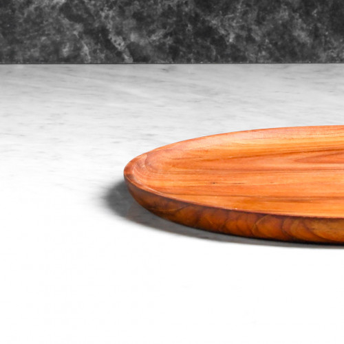 Teak Flat Round Dinner Plate 28cm 3