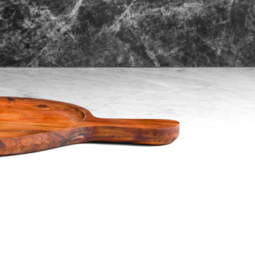 Teak Round Pizza Server 25.5 x 37cm 3