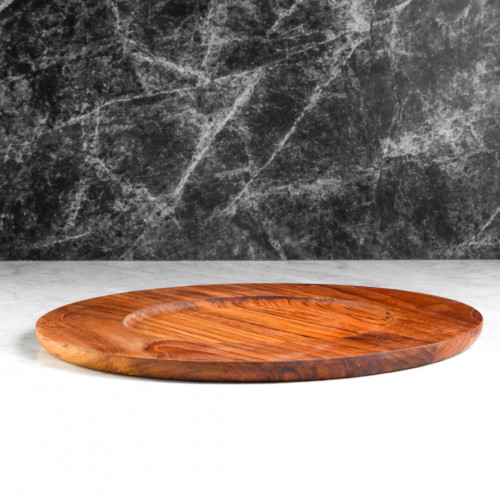 Teak Round Large Platter 36.5 x 20cm 6