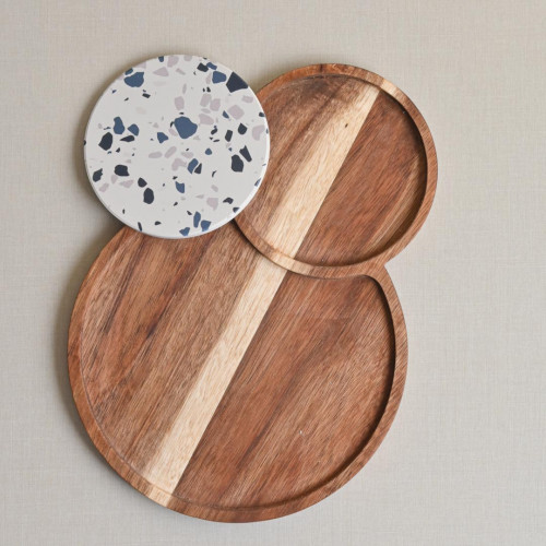 Breakfast Tray with Coaster Round - A 2