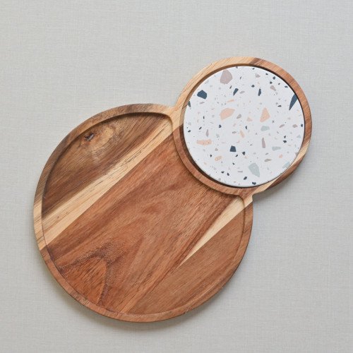 Breakfast Tray with Coaster Round - B