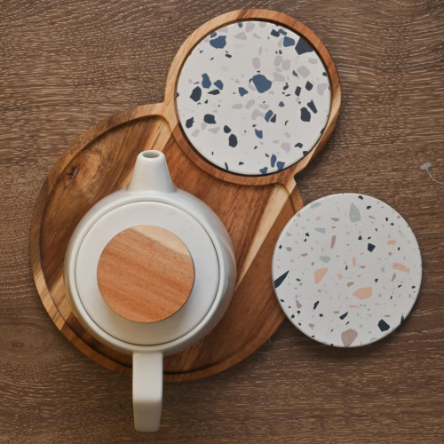 Breakfast Tray with Coaster Round - B 5