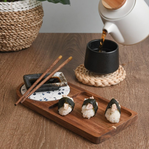 Breakfast Tray with Coaster Long Semi Circle - A 4