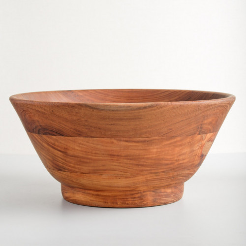 Teak Large Rounded Salad Bowl 35.5cm