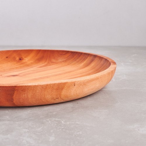 Mahogany Wooden Serving Plate Round 24.5cm - Shallow 2