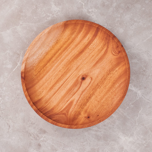 Mahogany Wooden Serving Plate Round 24.5cm - Shallow 5