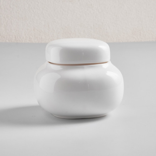 Ora White Covered Sugar Bowl