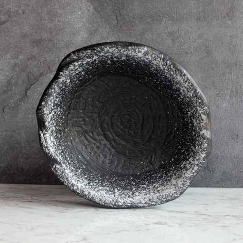Black Kemuri Salad Bowl Uneven 9" 2