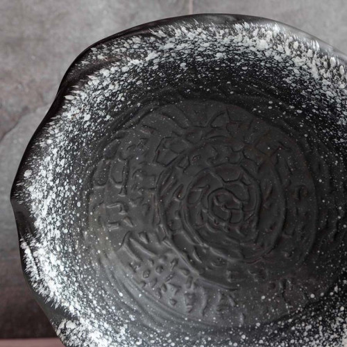 Black Kemuri Salad Bowl Uneven 9" 3