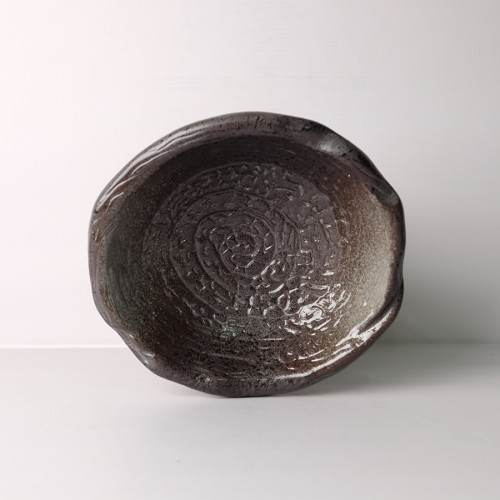 Dark Shaded Salad Bowl Uneven 9" 3