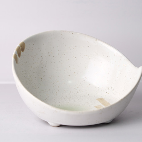 White Serene Egg Shape 6" Bowl 3