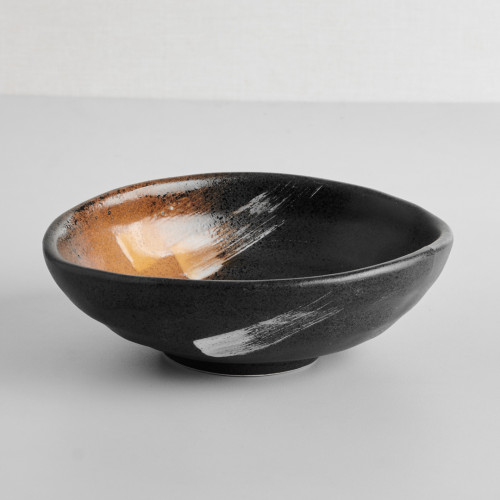 Dark Brown Fusion Oval Shape Bowl 6.6"